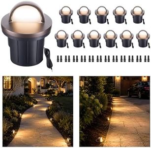 Varmtalys 3000K Low Voltage Well Lights, 12 Pack 6W 420LM LED 12V In-Ground Landscape Lights, IP67 Waterproof Aluminum Oil-Rubbed Bronze, Directional Outdoor Lighting for Garden, Tree