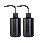 250ml Plastic Safety Wash Bottle, Black Lab Squeeze Bottle with Narrow Mouth and Scale Labels, Squirt Bottle For Plant Flower Succulent Watering - 2 Packs