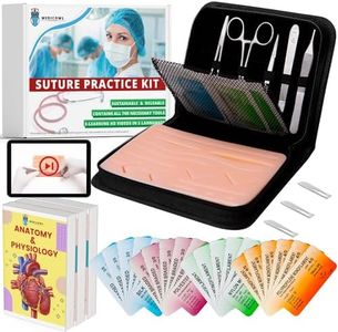 Medicowl Suture Practice Kit for Students - 33 Pieces with Reusable Suture Pad and 24 Suture Threads - Includes HD Video Guide, Anatomy and Physiology Courses, Flashcards for Comprehensive Training