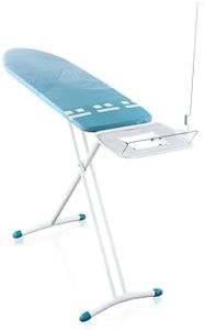 Leifheit Bügeltisch Air Board Express L Solid, Bügelfläche 130 x 38 cm, Bügelbrett höhenverstellbar 76 - 100 cm, geeignet für Dampfstationen, perforierte Baumwolle, aus Spezial-Kunststoff