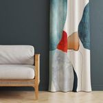 THE PARDA - Modern Abstract Print Blackout Curtains | Premium Fabric Digital Print, 80% Room Darkening | Ideal for Living Room, Bedroom, Windows, and Doors | 12 Feet Long, 1 Piece Single Curtain