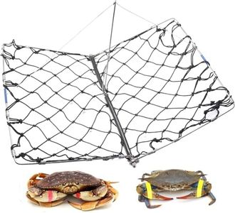 AirFly Foldable Crabjaw Trap with Bait Clip - Redesigned Rectangle Castable Crab Hawk Pot/Ring for Dungeness and Blue Crabs in FL, OR, WA, TX, and CA