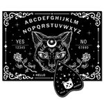 CREATCABIN Black Cat Wood Spirit Board Talking Boards Pendulum Board Wooden with Planchette Dowsing Divination Kit Spirit Hunt Metaphysical Message Decor Witch Stuff for Wicca 11.8x8.3 Inch