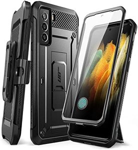 SUPCASE Unicorn Beetle Pro Series Case Designed for Samsung Galaxy S21 FE (2022 Release), Full-Body Dual Layer Rugged Holster & Kickstand Case with Built-in Screen Protector (Black)