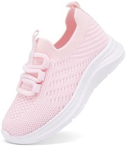 BMCiTYBM Baby Walking First Infant Sneakers Boys Girls Shoes Breathable Non Slip 6 9 12 18 24 Months Pink Size 6-12 Months Infant