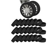 XUTOR Luggage Wheel Silicone Protector Cover 8PCS Trolley Wheel Cover Silicone Shock Absorption Wheel Cover for Trolley Bag Suitcase Wheel Cover Silicone for Most 8 Spinner Wheel Bag/Chair (24, Black)