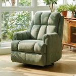 Hush Hiven Donna Motorized Recliner Chair – Power Reclining Single Seater Sofa with USB Port | Rocking & Revolving Recliner | Seafoam Green Velvet Upholstery | Ergonomic & Compact Recliner (Seafoam)