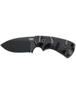 Columbia River Knife & Tool CRKT SIWI Fixed Blade Knife: Compact and Lightweight Black Tactical Knife with Carbon Steel, Plain Edge Blade, G10 Handle and Glass Reinforced Nylon Sheath Case 2082