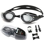 Body+ Nearsighted Swim Goggles, Shortsighted Optical Mirror/Non-Mirror Lens Swimming Goggles Anti-Fog for Adult Men Women