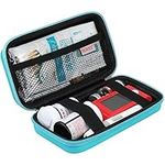 BOVKE Diabetic Supplies Case, Diabetes Travel Bag for Testing Kit, Blood Glucose Monitor Meters, Test Strips, Medication, Lancets, Needles, Syringes and Other Diabetic Supplies, Turquoise