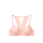 Victoria's Secret Lace Racerback Push Up Bra, Plunge Neck, Front Close, Smoothing (32B-38DDD), Millennial Pink, 32D