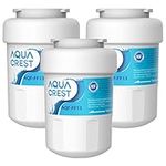 AQUA CREST MWF Refrigerator Water Filter, Replacement for GE® Smart Water MWF, MWFINT, MWFP, MWFA, GWF, HDX FMG-1, GSE25GSHECSS, WFC1201, RWF1060, Kenmore 9991, r-9991, 3 Filters