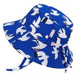 Jan & Jul Water-Proof Toddler Boy Bucket Hat with Strap, Quick Dry (M: 6-24 Months, Seagull)