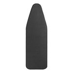 LEEWEITAS Cotton Ironing Board Cover Up to 140x50cm with Extra-Thick Underlayment & with Elastic Band & Hook and Loop Fastener. (Black)