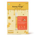 Honey Twigs Turmeric Honey With Lakadong Black Pepper Honey|Natural Honey, 240G (30 Single Sachets)|Natural Ingredients - Traceable Source|Zero Additives|For Enhanced Immunity|Small