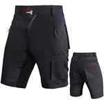 Brisk Bike MTB Shorts with Padded Inner compression shorts (Black, Large)