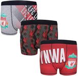 Liverpool FC Official Football Gift 3 Pack Boys Crest Boxer Shorts 7-8 Years