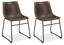 Signature Design by Ashley Mid Century Centiar 18.75" Dining Bucket Chair, 2 Count, Black and Brown