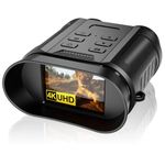 Coolifepro Night Vision Goggles, 30MP 4K 2500mAh Rechargeable 8X Digital Infrared Night Vision Binoculars with 2.4" TFT LCD Night Vision Scope up to 984ft/300m for Spotting Hunting（with 32GB Card）