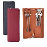 essart Sarvika PU Leather Key Chain Holder Case | Key Chain Wallet for Men & Women | Keychain Holder Organiser with Zipper Closure (Brown,Cherry,Black)