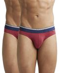 Jockey Men's Super Combed Cotton Stretch Briefs with Double Layered Contoured Pouch & Ultra-Soft Americana Waistband (Pack of 2) US59_Red Melange_M