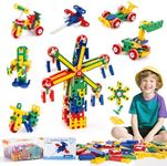 cossy STEM Building Toys for Kids, Construction Building Blocks, Educational Toys for 3-5 4-8 5-7 6-8 Year Old, Creative Games, Engineering, STEM Kits, 208 Pcs