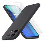 Richgle Compatible with Redmi Note 13 4G Case & [2 Pack] Tempered Glass Screen Protector, Slim Soft TPU Silicone Case Cover Shell Compatible with Redmi Note 13 4G - Black RG82635