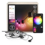 Philips Hue Festavia Globe Outdoor String Lights, White and Color Ambiance, 45 ft, 16 Bulbs, Dimmable, Control with Hue App, Works with Alexa, Google Assistant, and Apple Home