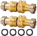 REGNHLIF Brass Garden Hose Connector Repair Mender Kit with Stainless Clamp,Fits 3/4" Water Hose Repair Fitting