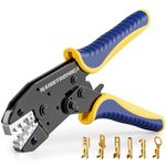 haisstronica Crimping Tool for Non-Insulated Open Barrel Terminals Receptacles,AWG 20-10 Ratchet Wire Crimper Tool,Wire Terminal Crimper