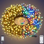 Lightshare 300LED 99FT String Lights 9 Modes 30V Plug in Fairy Lights with Remote Control for Home Garden Yard Christmas Wedding Holiday Party Thanksgiving Festival Decoration, Warm White & Multicolor