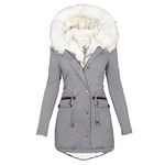 Womens Winter Fleece Lined Warm Coats Long Sleeves Zipper Jacket With Pockets Elegant Women Cotton Padded Thermal Outdoor Outwear Ladies Plus Size Casual Jackets