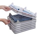 10 Pcs T Shirt Organizer Closet Organizer Stackable Durable Clothing Trays - Shirt Receipt Board Shirt Dividers File Organizer Clothes Organization System(5 Pcs Each in White & Gray)