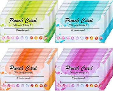 320 Pieces Punch Cards, Incentive Loyalty Reward Card Student Awards Loyalty Cards for Business, Classroom, Kids Behavior, Students, Teachers, 3.5 x 2 Inch, 4 Styles (Watercolor)