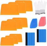 Tanstic 14Pcs Body Filler Spreaders Kit, 4 5 6 Inch Auto Body Filler Plastic Spreaders, Auto Body Spreader, Reusable Plastic Auto Spreader with Felt Squeegee Glove for Applying Fillers Putties Paint