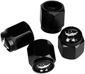 Muishi Panda Bear Tire Valve Stem Caps, Aluminum Black Stem Tire Valve Caps Universal Stem Covers for Cars, SUVs, Trucks, Bikes, Motorcycles, Bicycles (4 Pack)