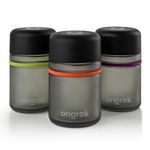 ONGROK Glass Storage Jar, 180ml (3 Pack) | Color-Coded Airtight Glass Containers, Jar to Store Goods with Care, Airtight and Child Resistant Lid