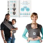 Baby K'tan Breeze Baby Wrap Carrier, Infant and Child Sling - Simple Wrap Holder for Babywearing - No Rings or Buckles - Carry Newborn up to 35 lbs, Charcoal, Medium (W Dress 10-14 / M Jacket 39-42)