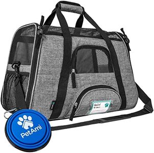 PetAmi Premium Airline Approved Soft-Sided Pet Travel Carrier | Ventilated, Comfortable Design with Safety Features | Ideal for Small and Medium Sized Cats, Dogs, and Pets (Large, Heather Gray)