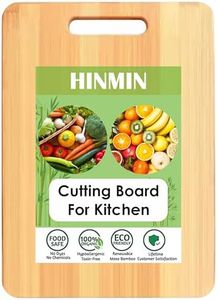 Hinmin Premium Chopping Board for Kitchen Bamboo Wooden Cutting Board for Vegetable, Fruit Chopper Board Safe, Eco-Friendly, Durable (33cm x 24cm)