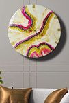 Global Resin Art Wall Clock 16 inch (Red Curve, 50 x 50 King)