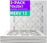 Qingzhug 10x20x1 MERV 13 (3-Pack) Pleated Air Filter (Actual Size: 9.50"x19.50"x0.75") MPR 1900 & FPR 10, Furnace Air Filters