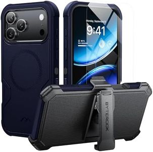 ByteRock for iPhone 17 Pro Max Case 6.9" with Belt Clip Holster,Compatible with MagSafe,Anti-Drop,Shockproof,Heavy Duty Protection,w/Screen Protector,with 360°Rotating Kickstand,Blue