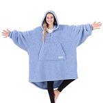 THE COMFY Teddy Bear Quarter Zip| Oversized Microfiber & Sherpa Wearable Blanket with Zipper, Seen On Shark Tank, One Size Fits All, Shark Tank