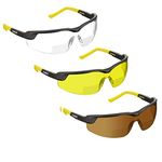 3 x voltX GT ADJUSTABLE Bifocal Reading Safety Glasses (CLEAR, YELLOW & BROWN Lens +2.5) UKCA & CE EN166FT Certified, Anti fog coated UV400 Lens, Scratch resistant, Tilt and length adjustable earstems