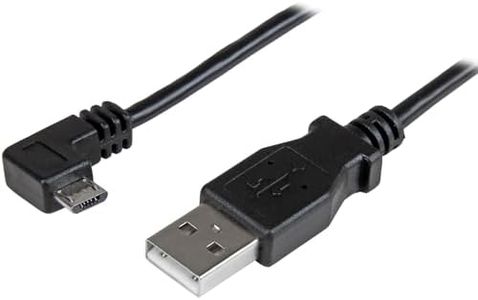 StarTech Right Angle 24 AWG Micro USB Charge Sync Cable, 0.5 Meter Length