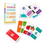 Topfree 58 PCS Alphabet Flash Cards for Toddlers 2-7 Years - Learn Colors Number Shapes ABC Letters - Toddler Kids Learning Educational Toys Preschool Toddler Flashcards