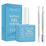 Gel Nail Polish Remover, Magic Gel Polish Remover Soak-Off Gel Polish-Quickly & Easily Remove Nail Polish in3-5 Mins-Don't Hurt Your Nails Professional Non-Irritating Nail Polish Remover(with 1 Cuticle Pusher and Nail Scraper)