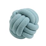 Bigougem Knot Ball Pillow, Knotted Ball Throw Pillow Ultra Soft Companionship Decorative Hand-woven Knotted Ball Lamb Velvet Sofa Cushion, Knot Cushion, Sofa Pillow Light Blue