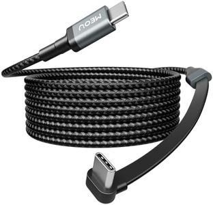 USB C to USB C Cable 10ft, 60W Type C Charger Fast Charging, Nylon Braided Right Angle USB C Cable, 90 Degree C Cord Charger for iPhone 16/15 Pro Max, Apple MacBook Pro, iPad, Pixel, Samsung Etc.